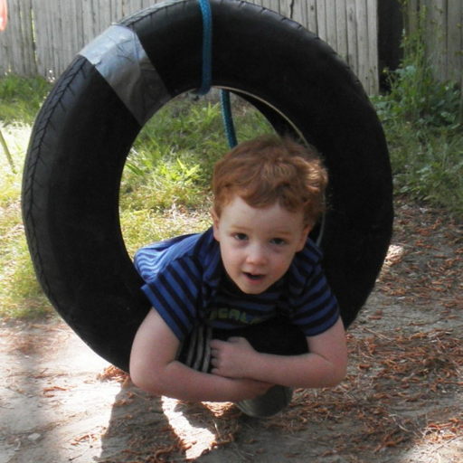 tire swing calms little boy with attention deficit hyperactivity